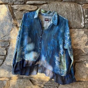 Johnny Was Blue and Green Women's blouse